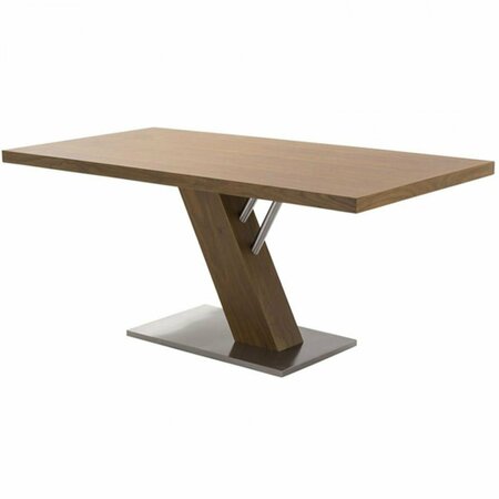ARMENARTFURNITURE Fusion Contemporary Dining Table In Walnut Wood Top and Stainless Steel LCFUDIWATO
